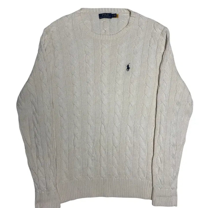 [SOLD OUT] [정품] 폴로 랄프로렌 아이보리 케이블 꽈배기 니트 L