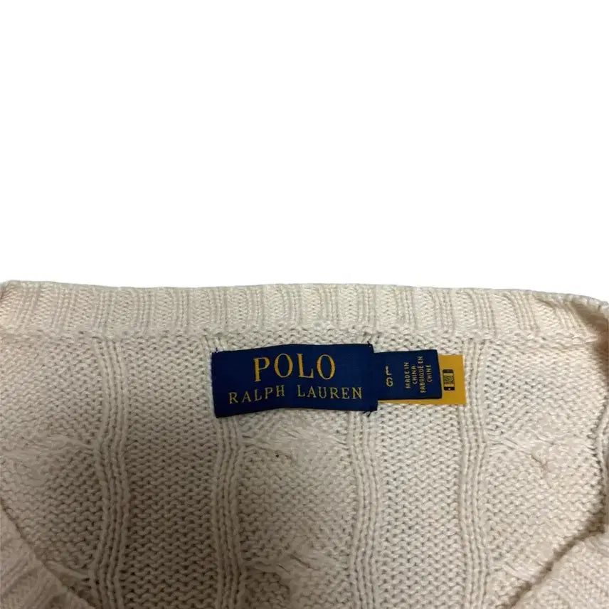 [SOLD OUT] [정품] 폴로 랄프로렌 아이보리 케이블 꽈배기 니트 L