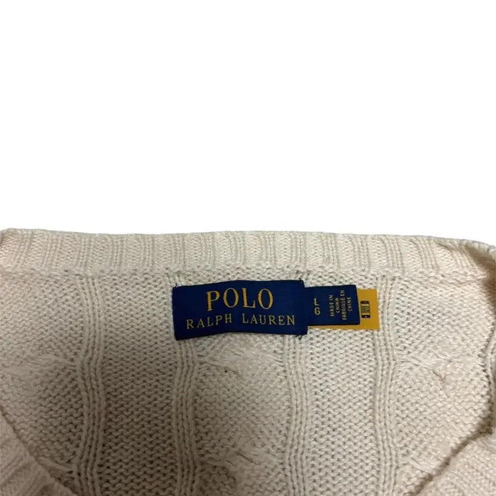 [SOLD OUT] [정품] 폴로 랄프로렌 아이보리 케이블 꽈배기 니트 L