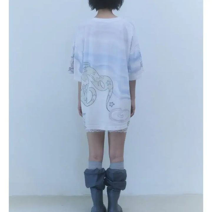 [SOLD OUT] 키르시 X 썬원버드 풀 프린트 빅 오버 사이즈 반팔 티셔츠