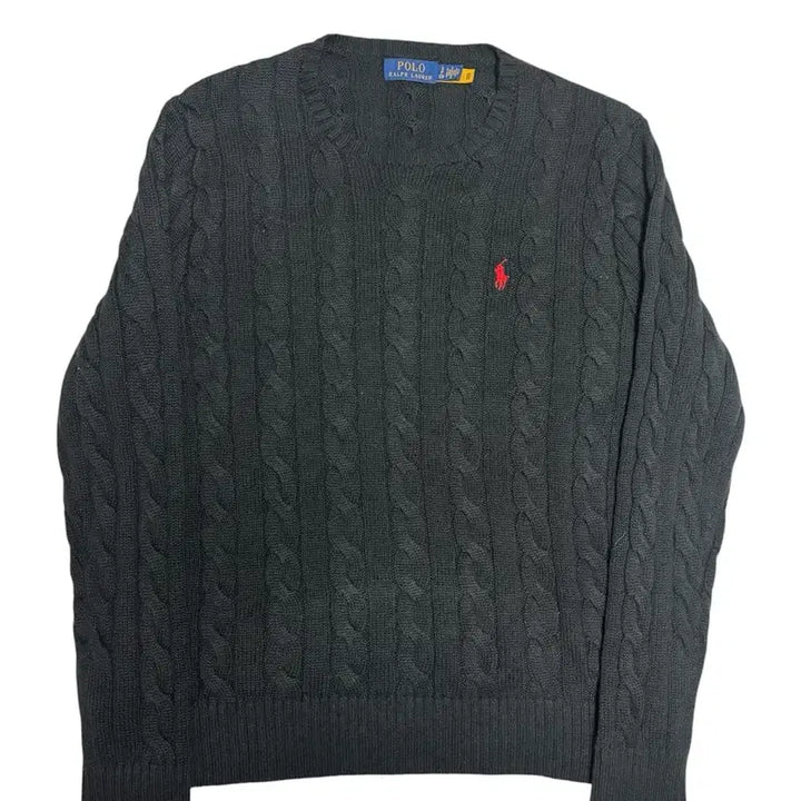 [SOLD OUT] [정품] 폴로 랄프로렌 블랙 케이블 꽈배기 니트 S