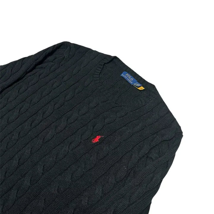 [SOLD OUT] [정품] 폴로 랄프로렌 블랙 케이블 꽈배기 니트 S