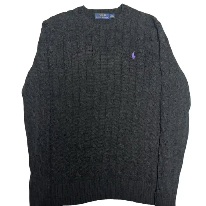 [BUNJANG] Polo Ralph Lauren Cable Knit Sweater XS / [정품] 폴로 랄프로렌 블랙 케이블 꽈배기 니트 XS