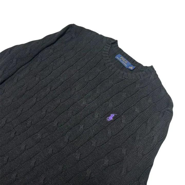 [BUNJANG] Polo Ralph Lauren Cable Knit Sweater XS / [정품] 폴로 랄프로렌 블랙 케이블 꽈배기 니트 XS
