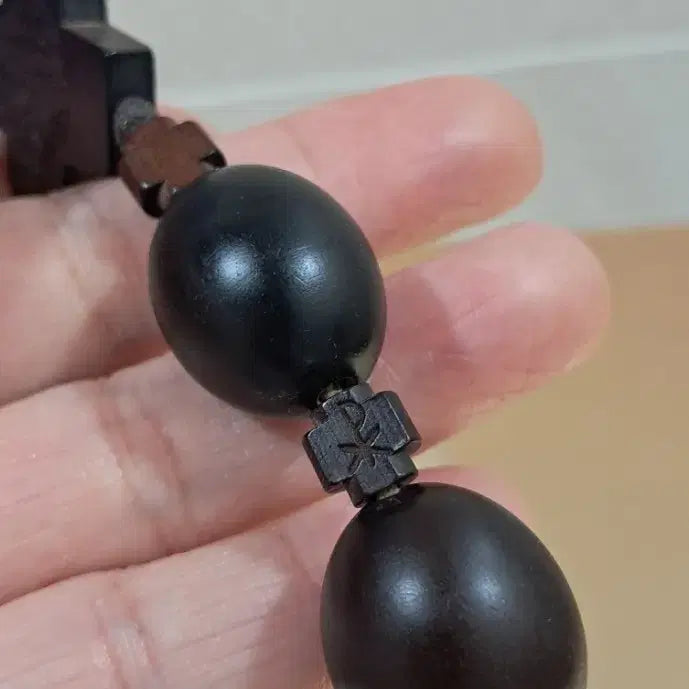 [BUNJANG] Large Jujube Wood Rosary (2cm) with Calligraphy Hanji Letter Set / (새상품) 2센티 대형 대추나무 묵주1단 +캘리그라피 한지편지지와 봉투