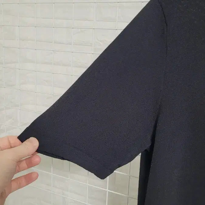 [SOLD OUT] [XL]FILA휠라 블랙 남성골프웨어 기능성스판 니트카라반팔티 XL