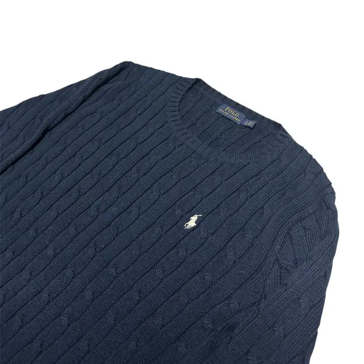 [BUNJANG] Polo Ralph Lauren Cable Knit Sweater / [정품] 폴로 랄프로렌 네이비 케이블 꽈배기 니트 L