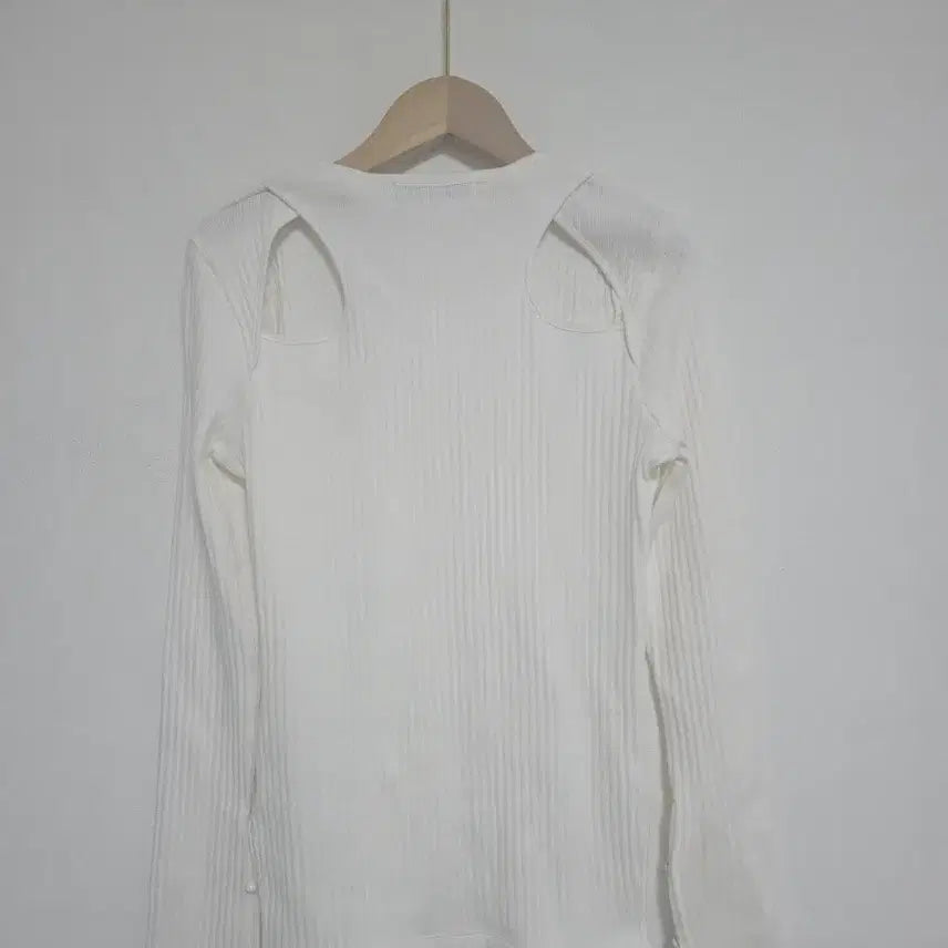 [BUNJANG] SJYP Ribbed Long Sleeve T-Shirt Ivory Slim Fit / 한섬 SJYP 아이보리 골지 티셔츠 슬림55 등포인트 긴팔