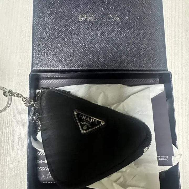 [BUNJANG] Prada Triangle Logo Pouch Keyring / 프라다 삼각로고 파우치 키링