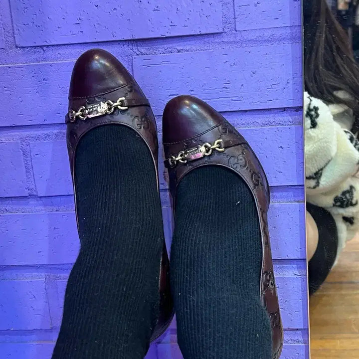 [BUNJANG] Gucci GG Logo Brown High Heel Shoes / 구찌 GG 로고 브라운 여성 하이힐 구두