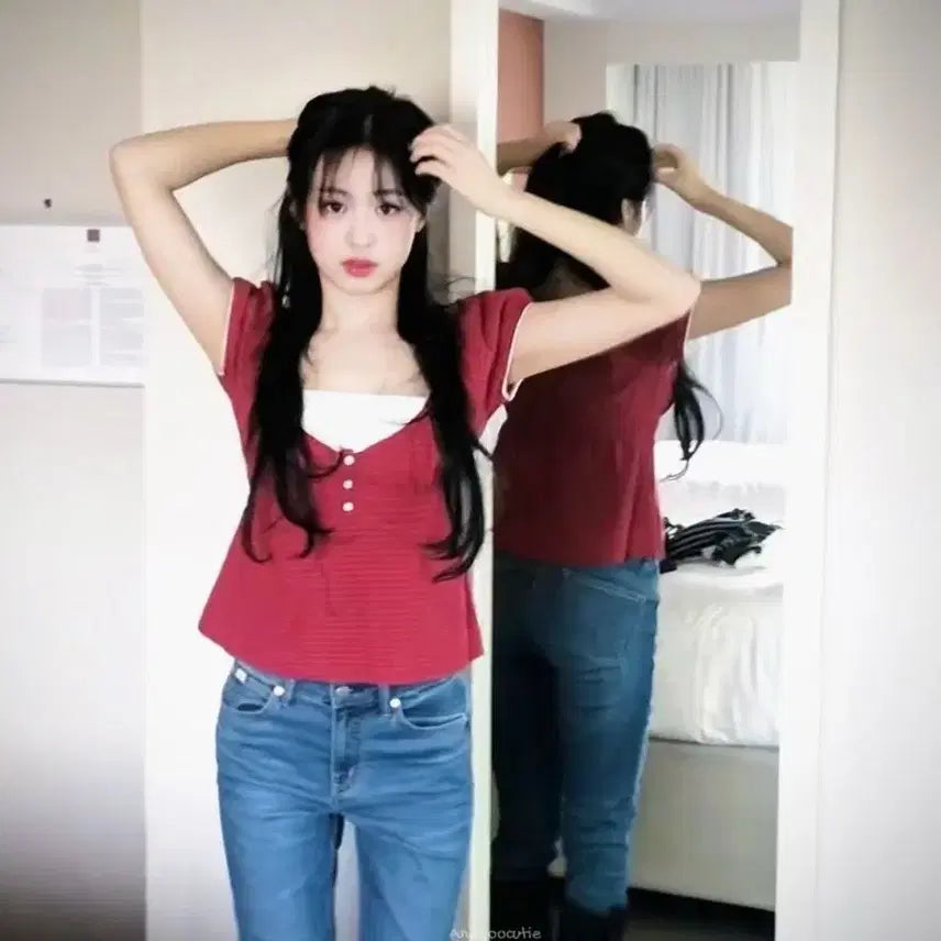 [BUNJANG] Brandy Melville Blair Top Blouse / 브랜디멜빌 체크 블레어 탑 블라우스 새상품