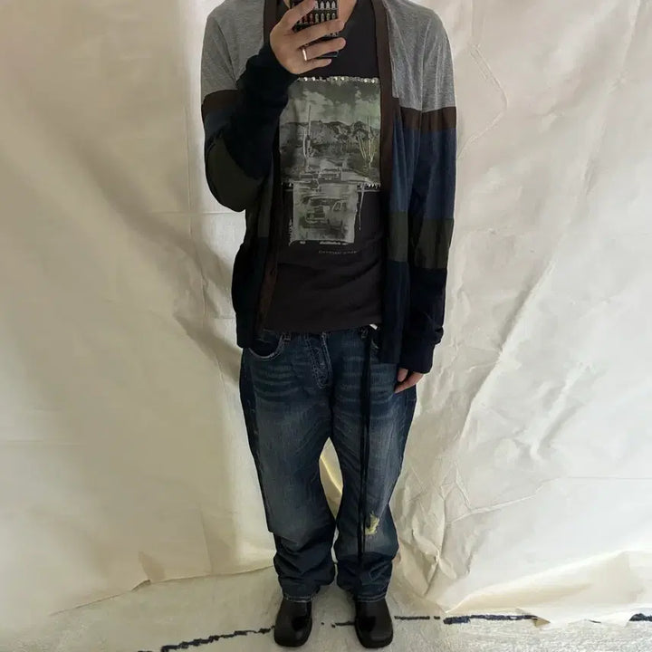 [BUNJANG] Kolor Color Block Cardigan / Kolor 컬러블록 가디건