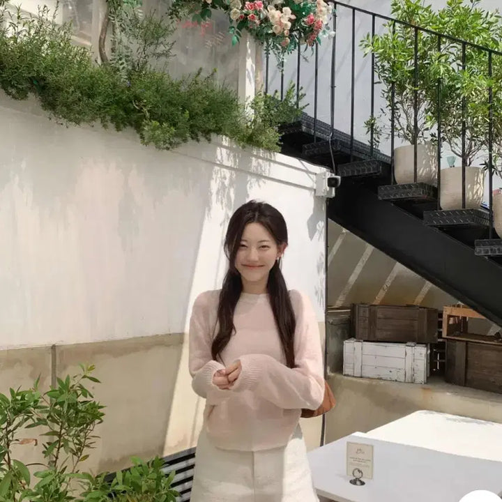 [BUNJANG] 제니오 핑크 쉬어 니트 / 제니오 핑크 쉬어 니트