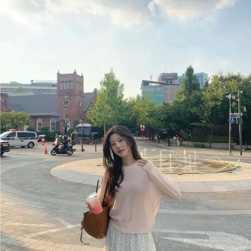 [BUNJANG] 제니오 핑크 쉬어 니트 / 제니오 핑크 쉬어 니트