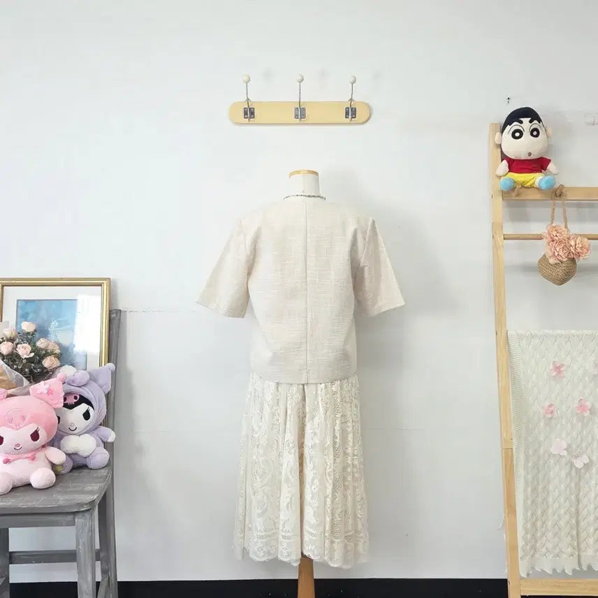 [BUNJANG] MMD Ivory Tweed Jacket / 빈티지 만원샵 MMD 아이보리 트위드 자켓