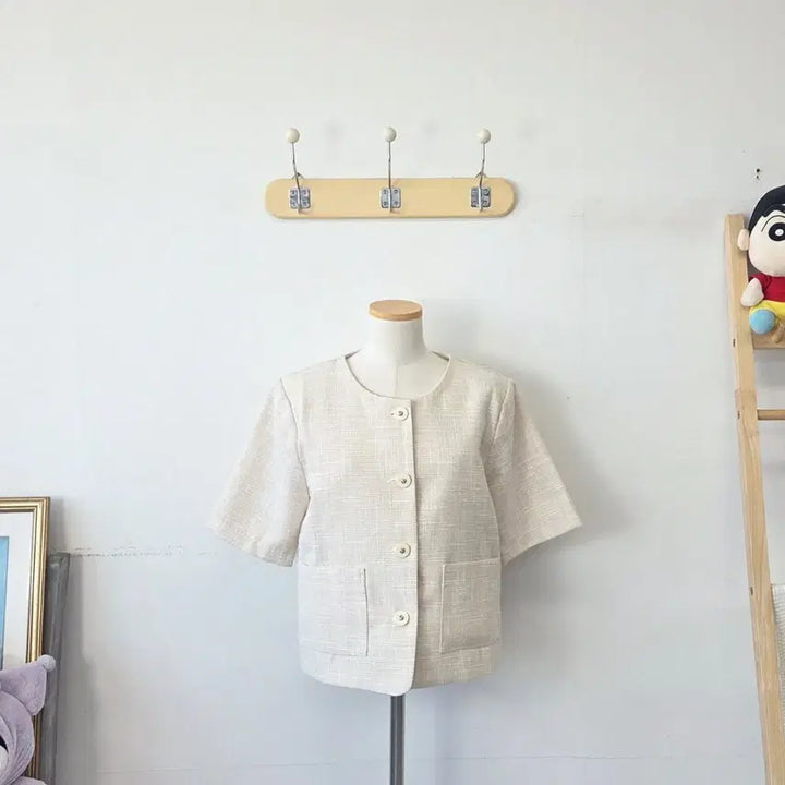[BUNJANG] MMD Ivory Tweed Jacket / 빈티지 만원샵 MMD 아이보리 트위드 자켓