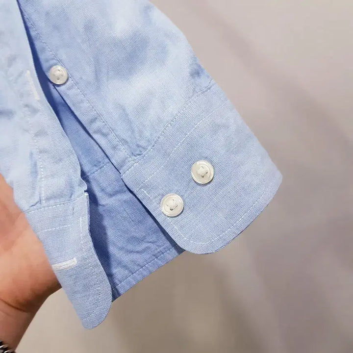 [BUNJANG] 무인양품 MUJI 솔리드 무지 긴팔 셔츠 남M Q168 / 무인양품 MUJI 솔리드 무지 긴팔 셔츠 남M Q168