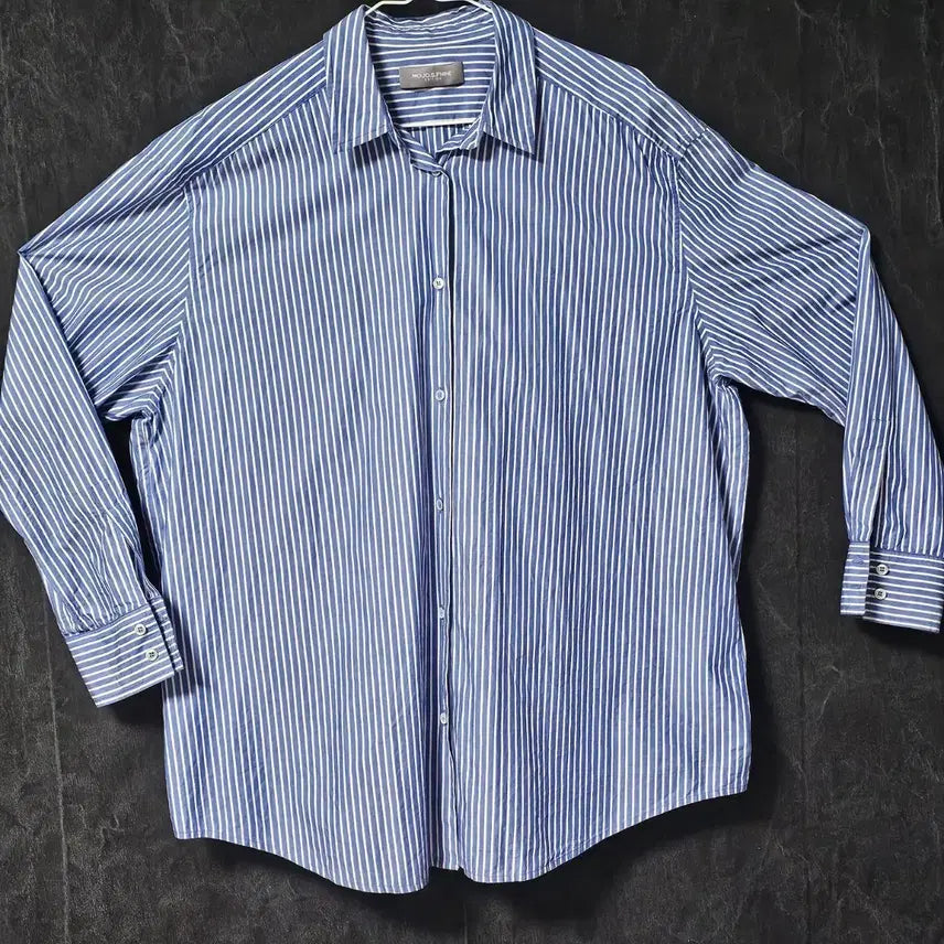 [SOLD OUT] 77/모조에스핀 여성  블루 스트라이프 셔츠