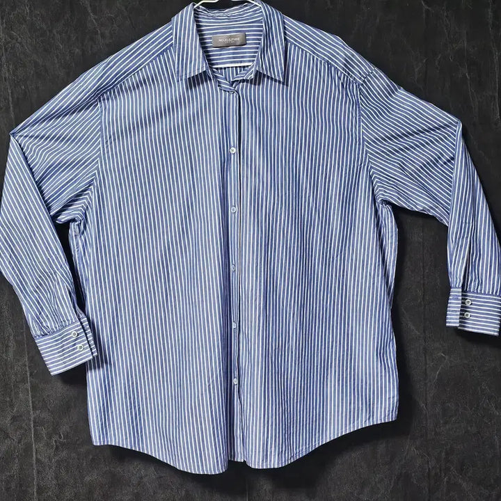 [SOLD OUT] 77/모조에스핀 여성  블루 스트라이프 셔츠