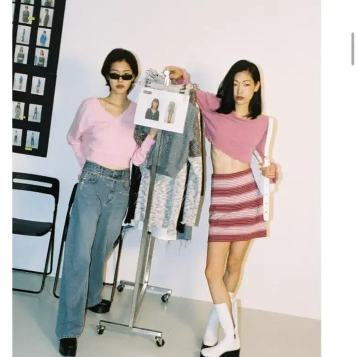 [BUNJANG] QUTIE T-shirt &amp; Knit Skirt Set / 큐리티 티셔츠 니트 스커트 셋업