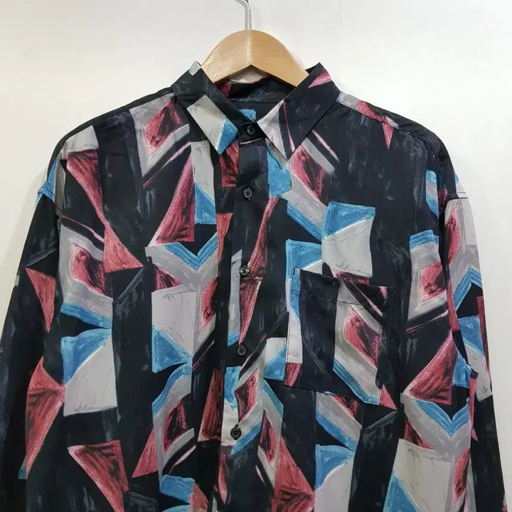 [BUNJANG] Vintage Pattern Oversized Long Sleeve Shirt M / 빈티지 패턴 오버핏 박시 긴팔 셔츠 남M Q175
