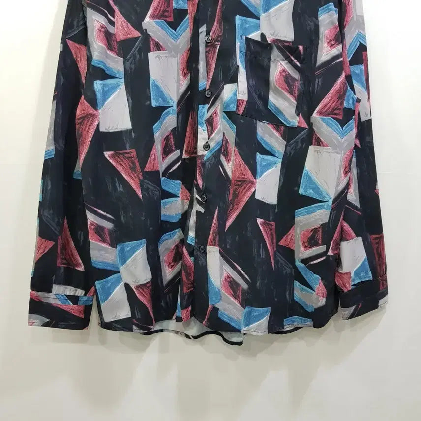 [BUNJANG] Vintage Pattern Oversized Long Sleeve Shirt M / 빈티지 패턴 오버핏 박시 긴팔 셔츠 남M Q175