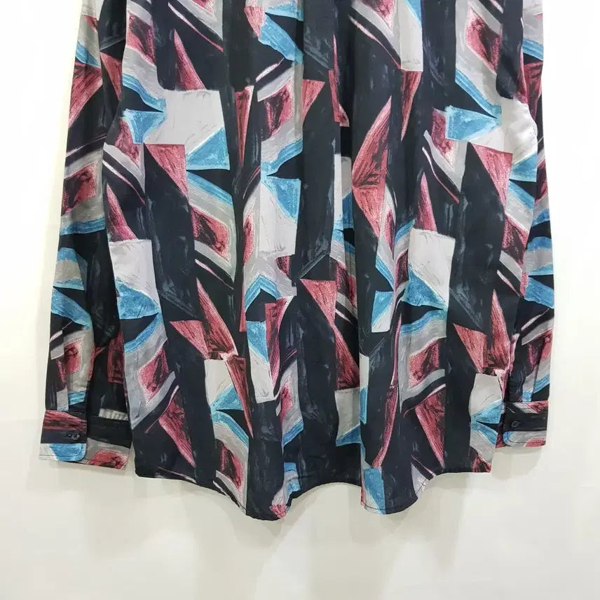 [BUNJANG] Vintage Pattern Oversized Long Sleeve Shirt M / 빈티지 패턴 오버핏 박시 긴팔 셔츠 남M Q175