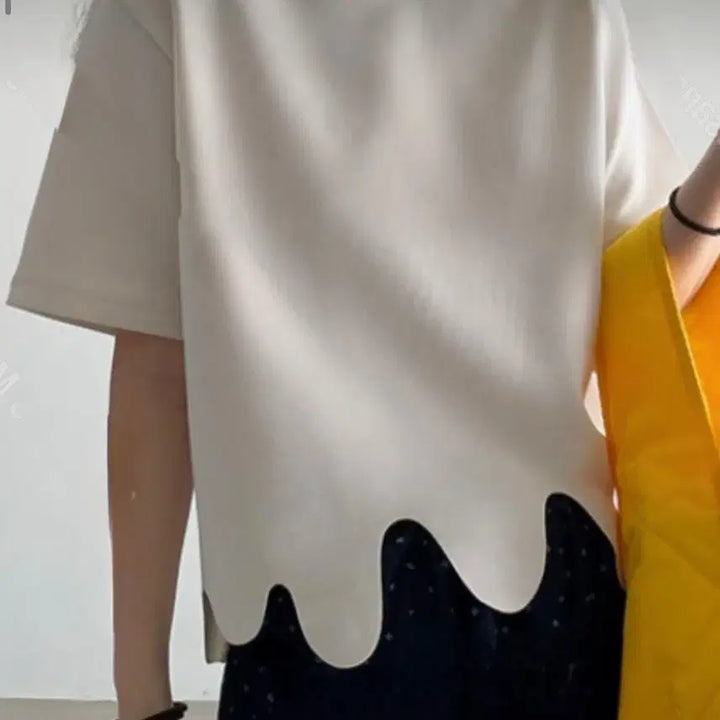 [BUNJANG] White Oversized Summer T-Shirt Blouse / 반팔화이트 면여름 여자오버핏 티 블라우스