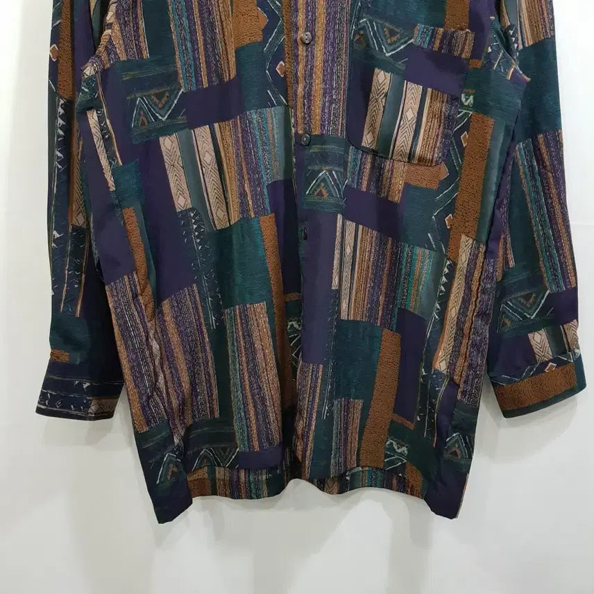 [BUNJANG] Vintage Ethnic Pattern Long Sleeve Shirt Men&