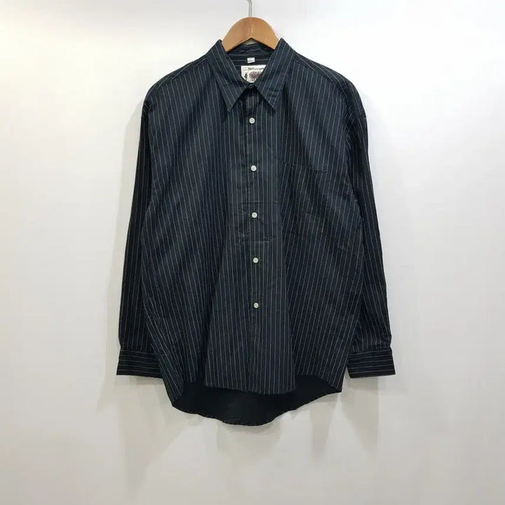 [BUNJANG] Vintage Striped Oversized Long Sleeve Shirt (Men&