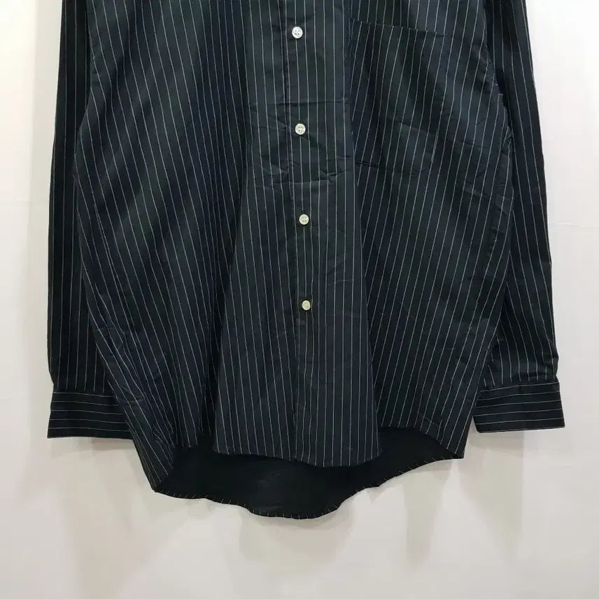 [BUNJANG] Vintage Striped Oversized Long Sleeve Shirt (Men&