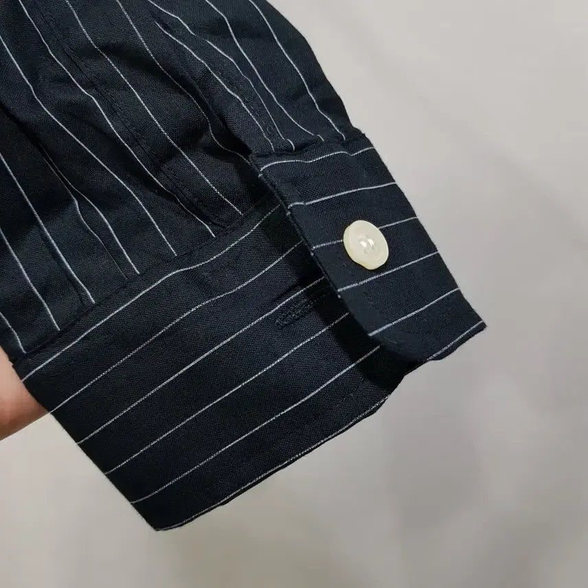 [BUNJANG] Vintage Striped Oversized Long Sleeve Shirt (Men&