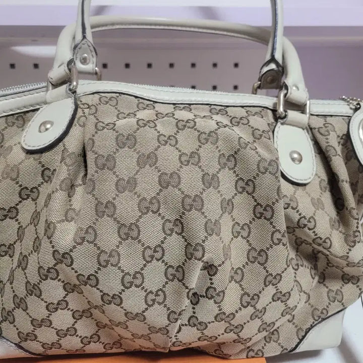 [BUNJANG] Gucci GG Logo Canvas Tote Bag Crossbody / 구찌 GG 로고 캔버스 토트백 크로스백