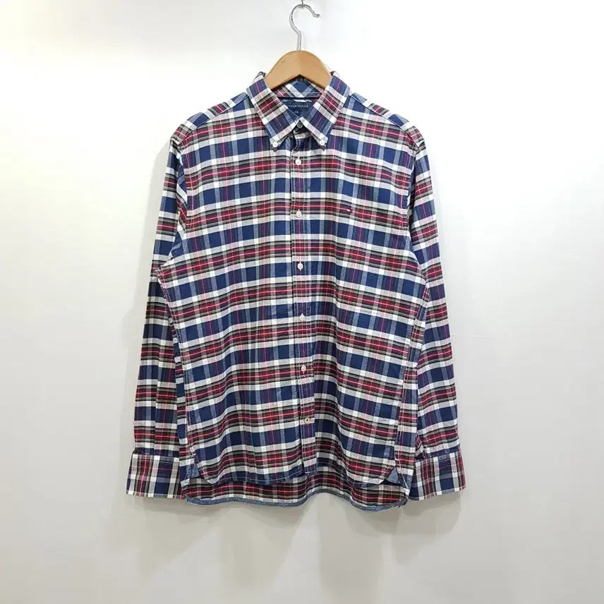[BUNJANG] Tommy Hilfiger Embroidered Logo Check Pattern Long Sleeve Shirt Men XL / 타미힐피거 자수로고 체크 패턴 긴팔 셔츠 남XL Q179
