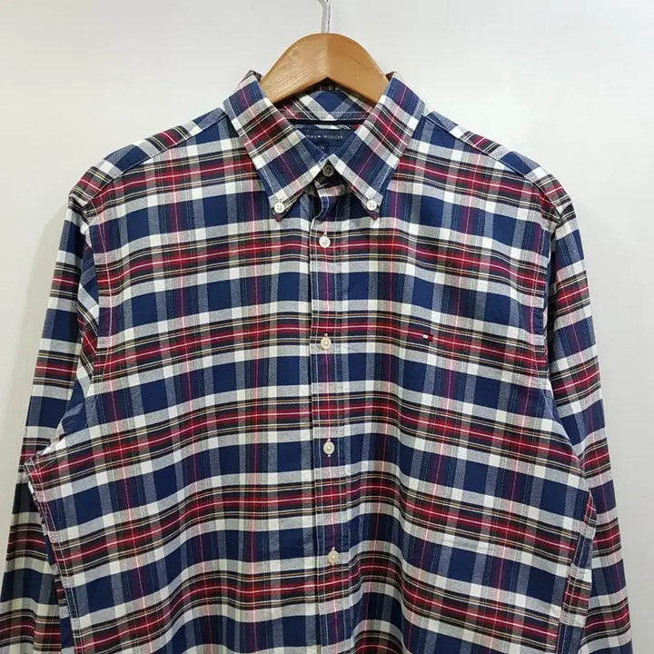 [BUNJANG] Tommy Hilfiger Embroidered Logo Check Pattern Long Sleeve Shirt Men XL / 타미힐피거 자수로고 체크 패턴 긴팔 셔츠 남XL Q179