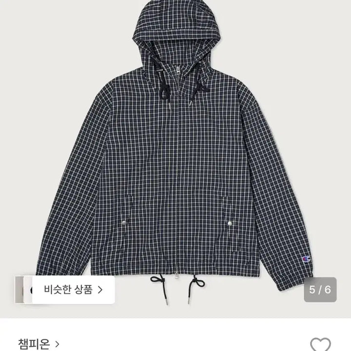 [BUNJANG] 챔피온 체크 코튼 윈드브레이커 네이비 XL / 챔피온 체크 코튼 윈드브레이커 네이비 XL