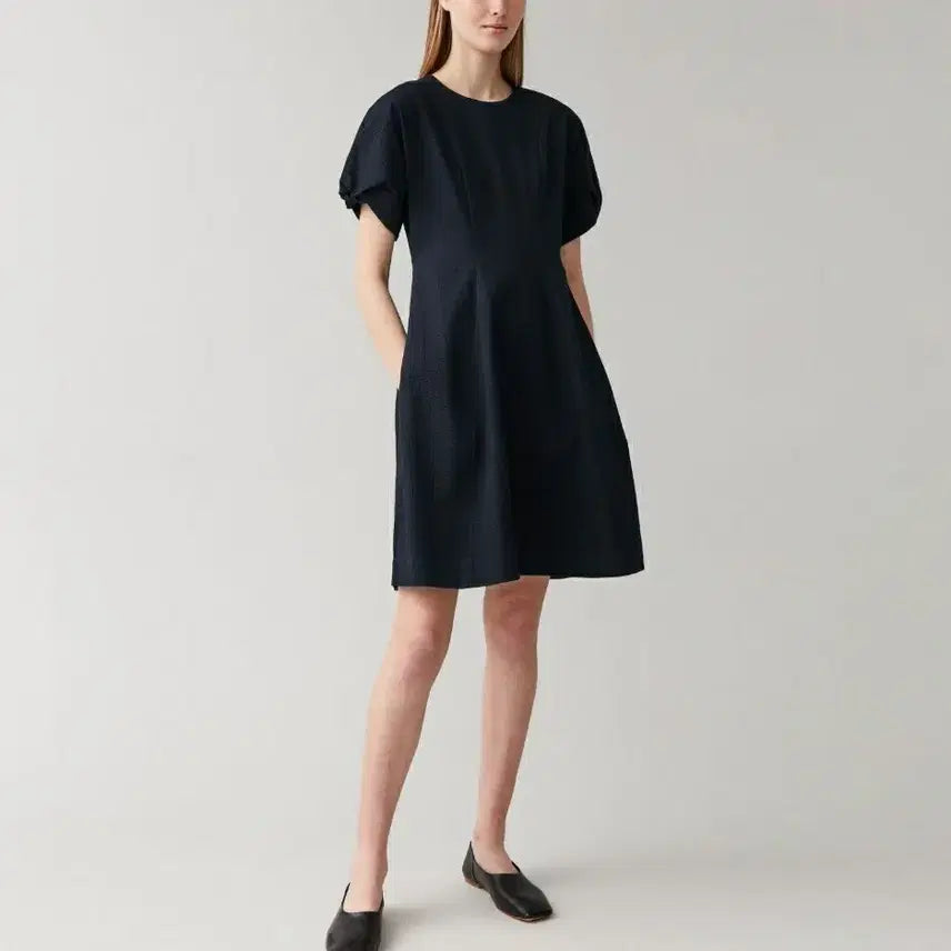 [BUNJANG] COS Cotton Puff Sleeve Seersucker Dress / COS 코스 165/84A 반팔 드레스  W-원피스-269