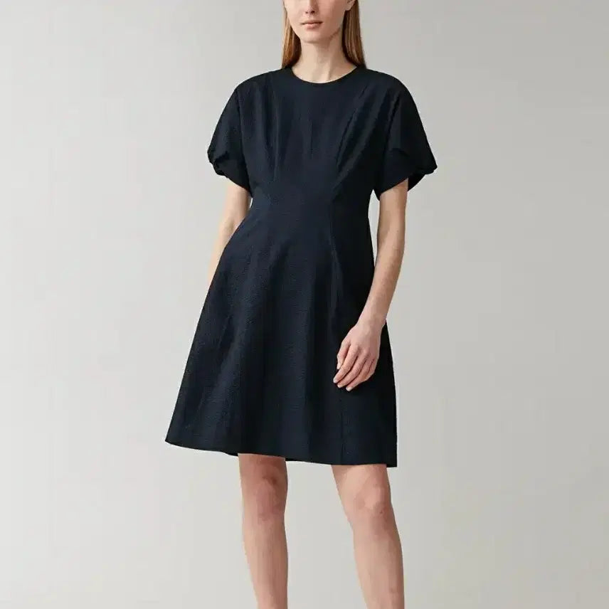 [BUNJANG] COS Cotton Puff Sleeve Seersucker Dress / COS 코스 165/84A 반팔 드레스  W-원피스-269
