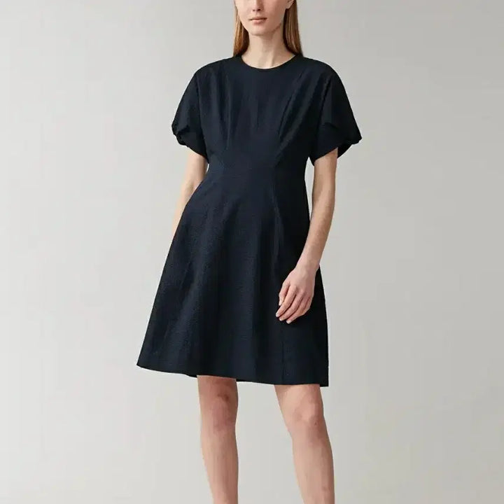 [BUNJANG] COS Cotton Puff Sleeve Seersucker Dress / COS 코스 165/84A 반팔 드레스  W-원피스-269