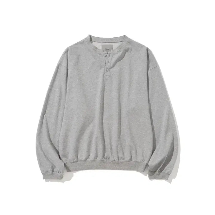 [BUNJANG] Sido Henley Neck Sweatshirt Gray / 시도 헨리넥 스웻셔츠 그레이 3