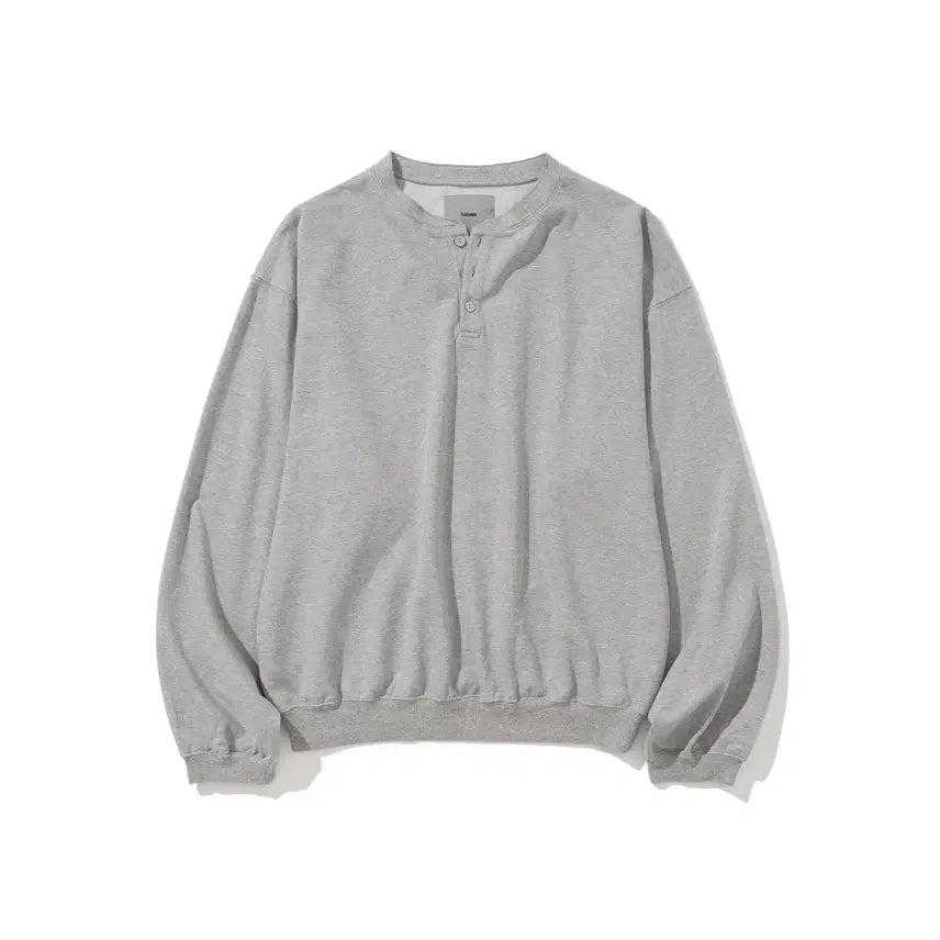 [BUNJANG] Sido Henley Neck Sweatshirt Gray / 시도 헨리넥 스웻셔츠 그레이 3