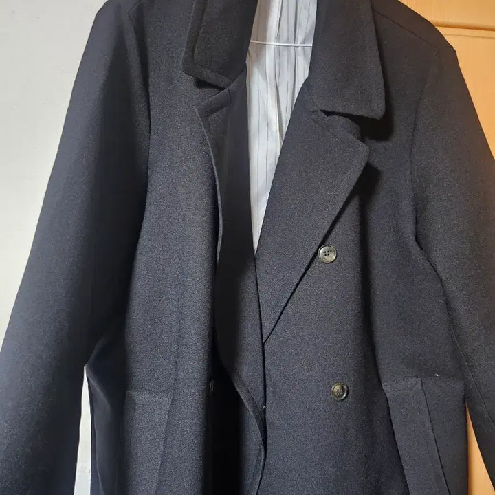 [BUNJANG] Max Black Double Button Coat / 맥스 블랙 더블 버튼 코트