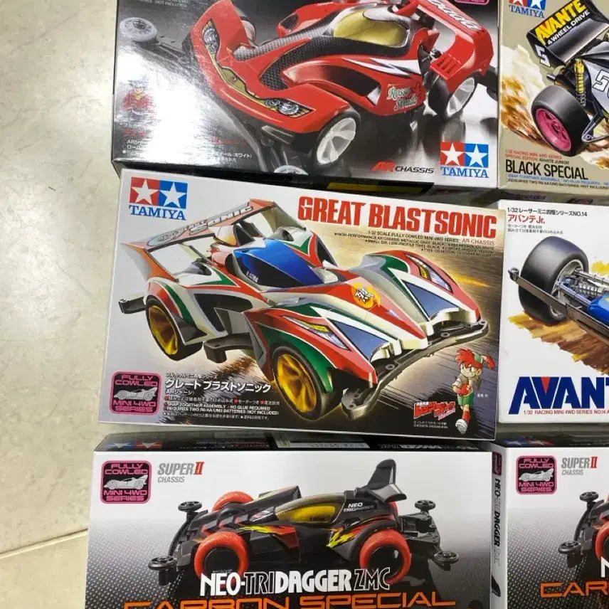 [BUNJANG] Tamiya Neo Thunders, Avante Junior, Great Blast Sonic &amp; 3 More Mini 4WD Models (6-Item Bundle) / 타미야 네오 트라이다가 아반테외 총 6종 미니카 미니사구