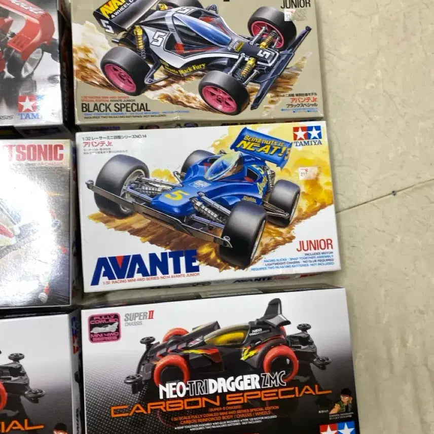 [BUNJANG] Tamiya Neo Thunders, Avante Junior, Great Blast Sonic &amp; 3 More Mini 4WD Models (6-Item Bundle) / 타미야 네오 트라이다가 아반테외 총 6종 미니카 미니사구