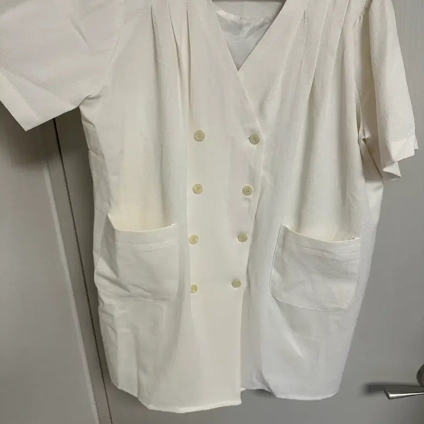 [BUNJANG] Ivory Short-Sleeve Jacket Dress / 아이보리 반팔자켓원피스 무배