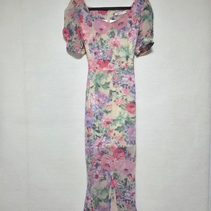 [BUNJANG] Floral Mermaid Chiffon Dress / 수채화느낌 플로럴 머메이드 원피스