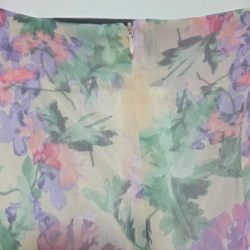 [BUNJANG] Floral Mermaid Chiffon Dress / 수채화느낌 플로럴 머메이드 원피스