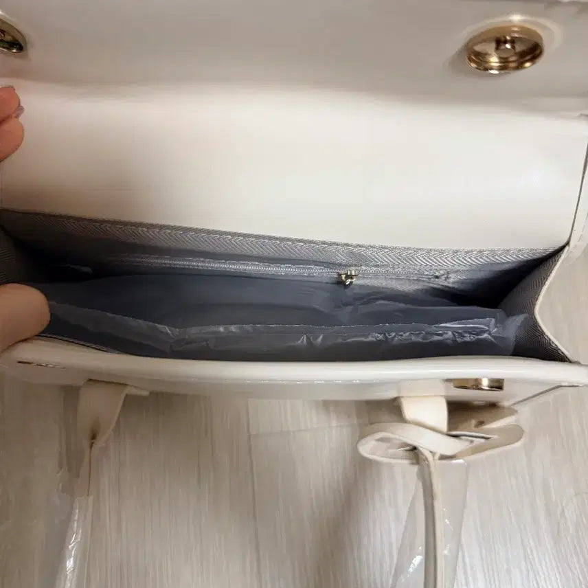 [BUNJANG] Ivory Square Tote Shoulder Bag / 아이보리 사각 토트백 숄더백