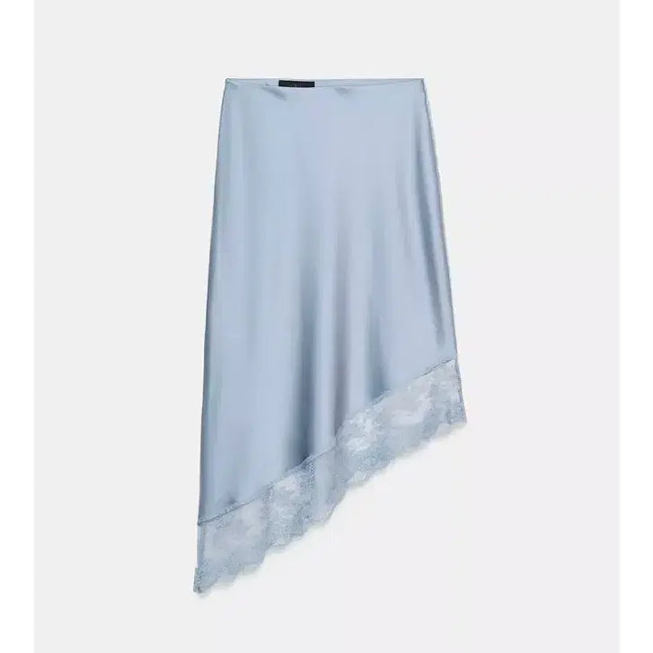 [BUNJANG] Zara Lace Satin Asymmetric Midi Skirt / zara 자라 레이스 새틴 언발란스 미디 스커트