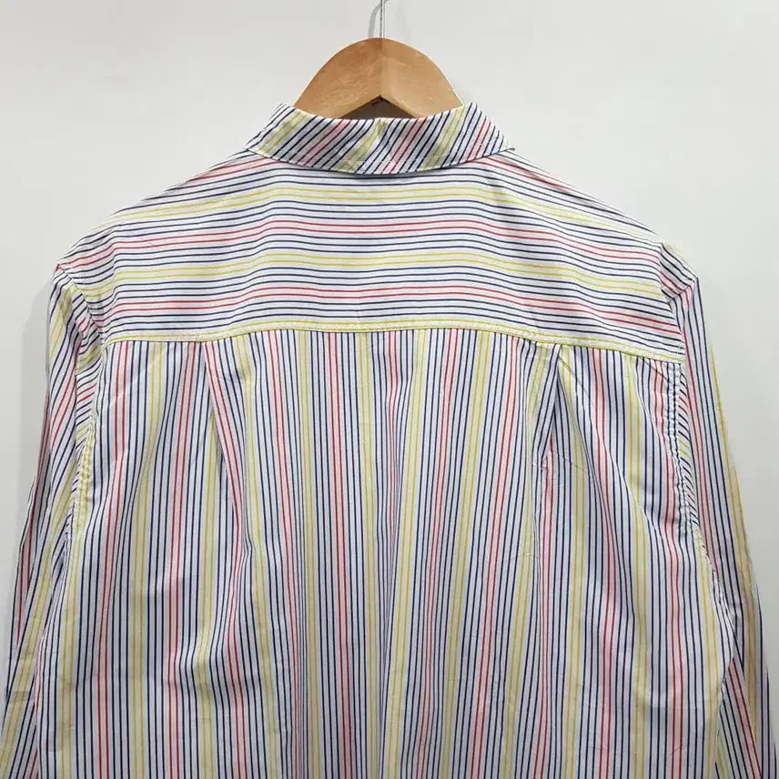 [BUNJANG] 빈티지 스트라이프 패턴 오버핏 박시 긴팔 셔츠 여F Q482 / 빈티지 스트라이프 패턴 오버핏 박시 긴팔 셔츠 여F Q482
